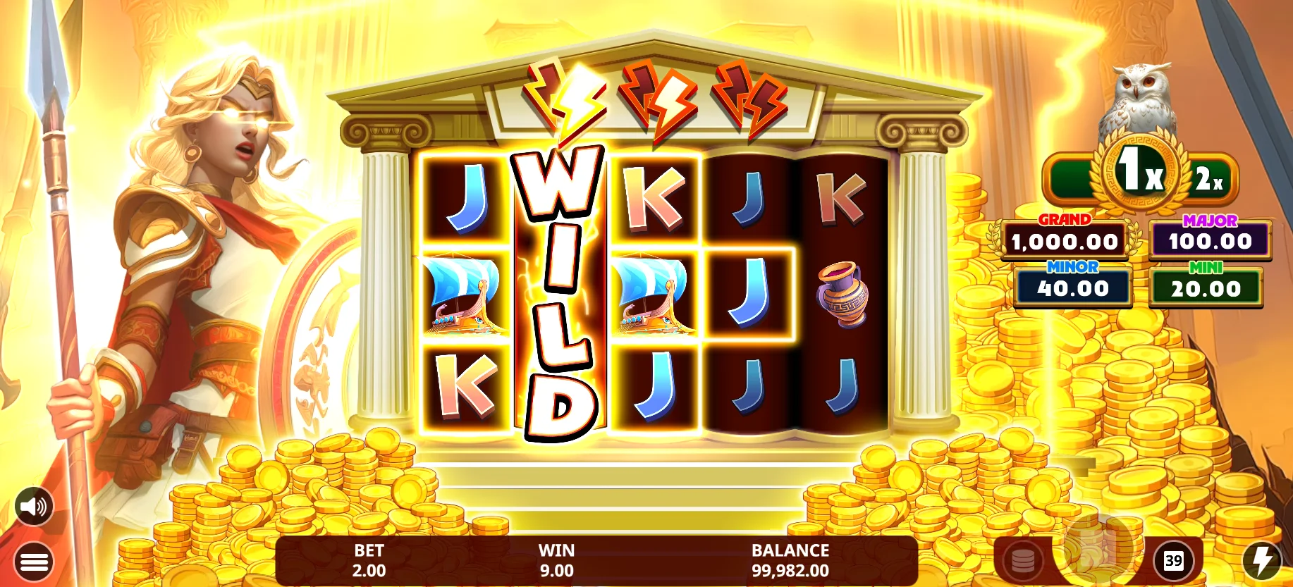 Law of Athena – Blitz-Wilds auf den mittleren Walzen